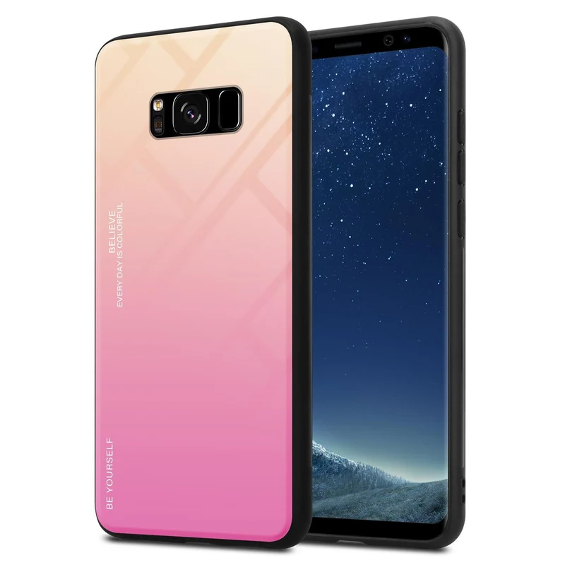 Cadorabo Hülle kompatibel mit Samsung Galaxy S8 Zweifarbige Schutzhülle aus Tempered Glas und TPU Silikon