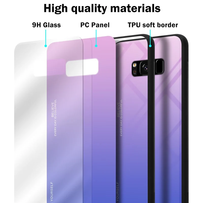 Cadorabo Hülle kompatibel mit Samsung Galaxy S8 Zweifarbige Schutzhülle aus Tempered Glas und TPU Silikon
