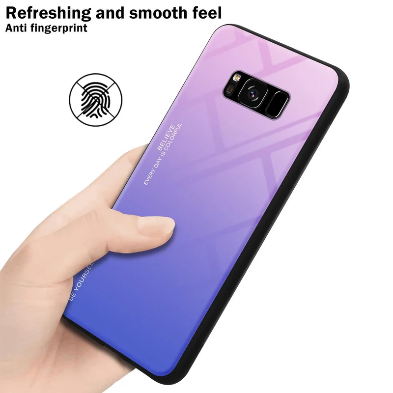 Cadorabo Hülle kompatibel mit Samsung Galaxy S8 Zweifarbige Schutzhülle aus Tempered Glas und TPU Silikon