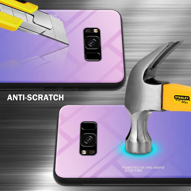Cadorabo Hülle kompatibel mit Samsung Galaxy S8 Zweifarbige Schutzhülle aus Tempered Glas und TPU Silikon