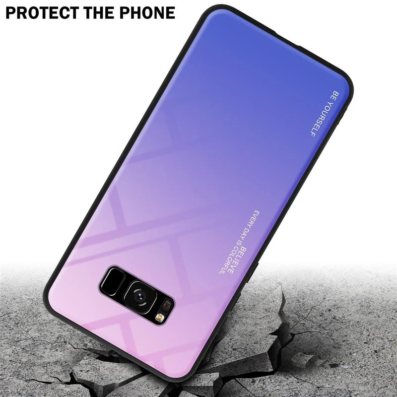 Cadorabo Hülle kompatibel mit Samsung Galaxy S8 Zweifarbige Schutzhülle aus Tempered Glas und TPU Silikon