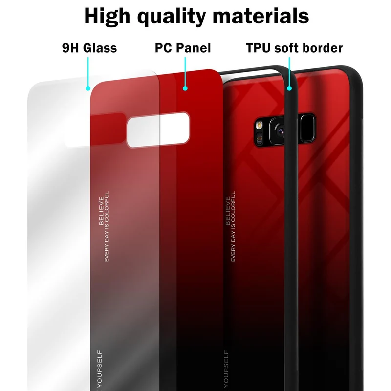 Cadorabo Hülle kompatibel mit Samsung Galaxy S8 Zweifarbige Schutzhülle aus Tempered Glas und TPU Silikon