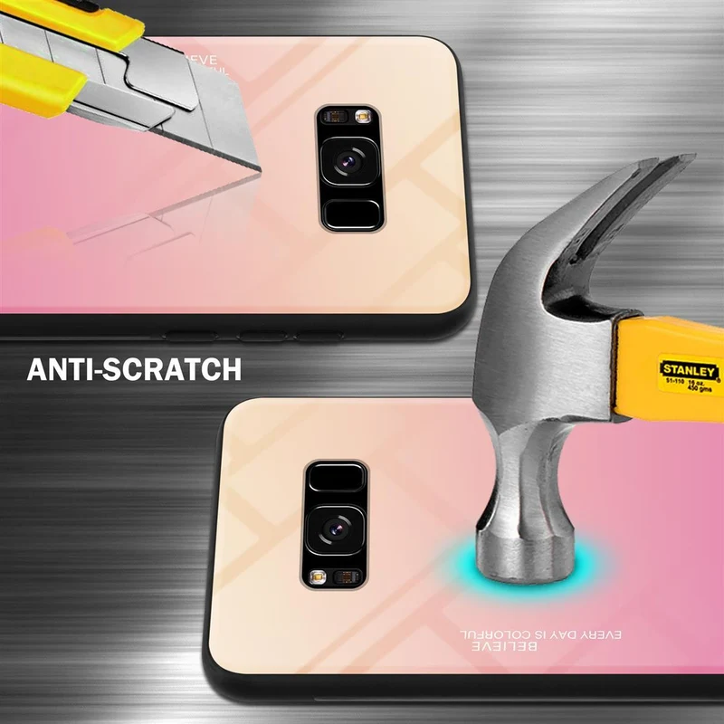 Cadorabo Hülle kompatibel mit Samsung Galaxy S8 Zweifarbige Schutzhülle aus Tempered Glas und TPU Silikon