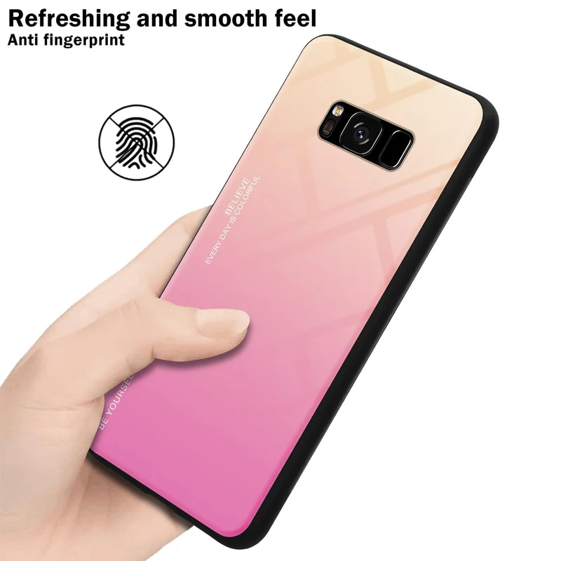 Cadorabo Hülle kompatibel mit Samsung Galaxy S8 Zweifarbige Schutzhülle aus Tempered Glas und TPU Silikon