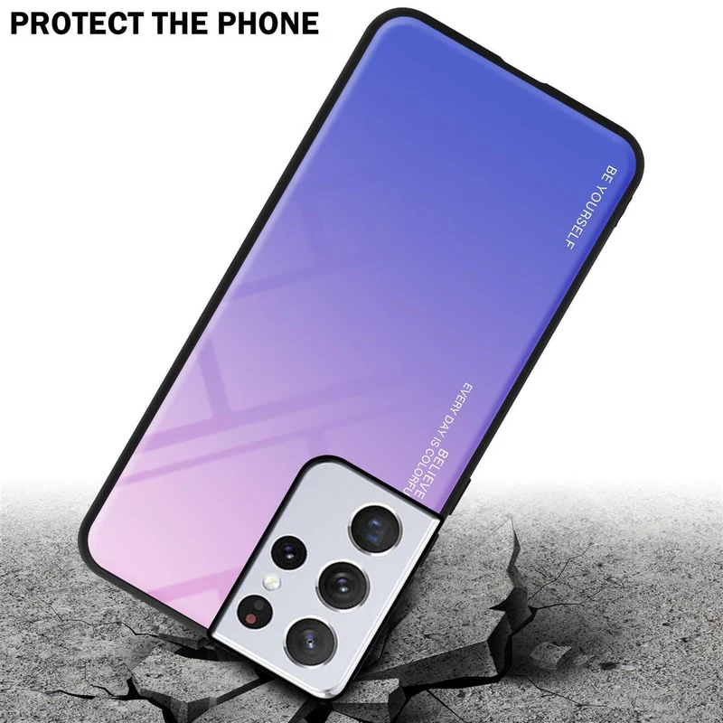 Cadorabo Hülle kompatibel mit Samsung Galaxy S21 ULTRA Zweifarbige Schutzhülle aus Tempered Glas und TPU Silikon