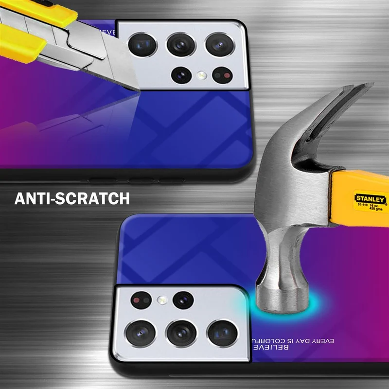 Cadorabo Hülle kompatibel mit Samsung Galaxy S21 ULTRA Zweifarbige Schutzhülle aus Tempered Glas und TPU Silikon
