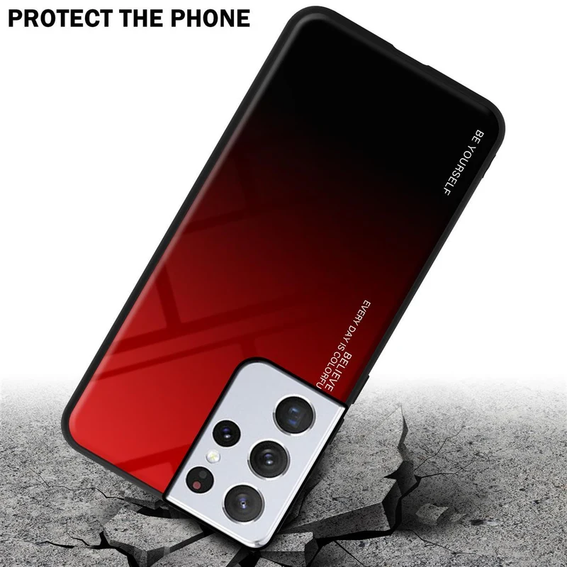 Cadorabo Hülle kompatibel mit Samsung Galaxy S21 ULTRA Zweifarbige Schutzhülle aus Tempered Glas und TPU Silikon