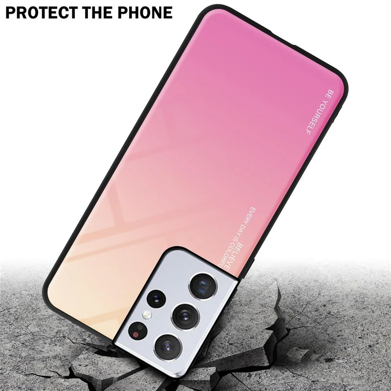 Cadorabo Hülle kompatibel mit Samsung Galaxy S21 ULTRA Zweifarbige Schutzhülle aus Tempered Glas und TPU Silikon