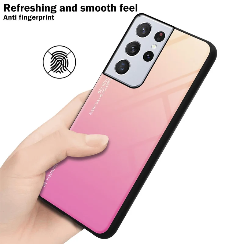 Cadorabo Hülle kompatibel mit Samsung Galaxy S21 ULTRA Zweifarbige Schutzhülle aus Tempered Glas und TPU Silikon