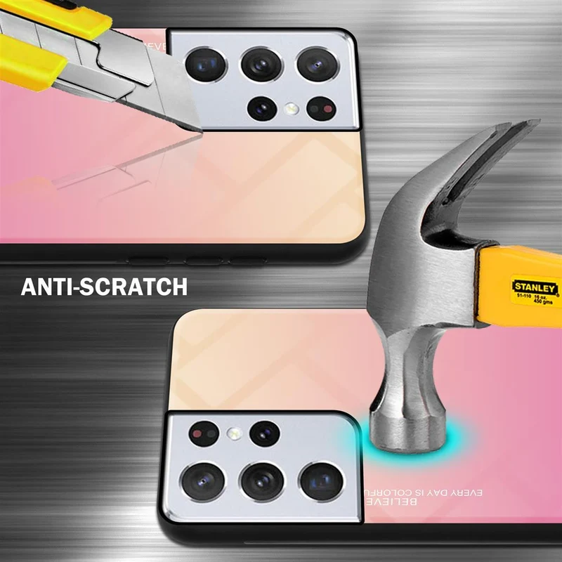 Cadorabo Hülle kompatibel mit Samsung Galaxy S21 ULTRA Zweifarbige Schutzhülle aus Tempered Glas und TPU Silikon