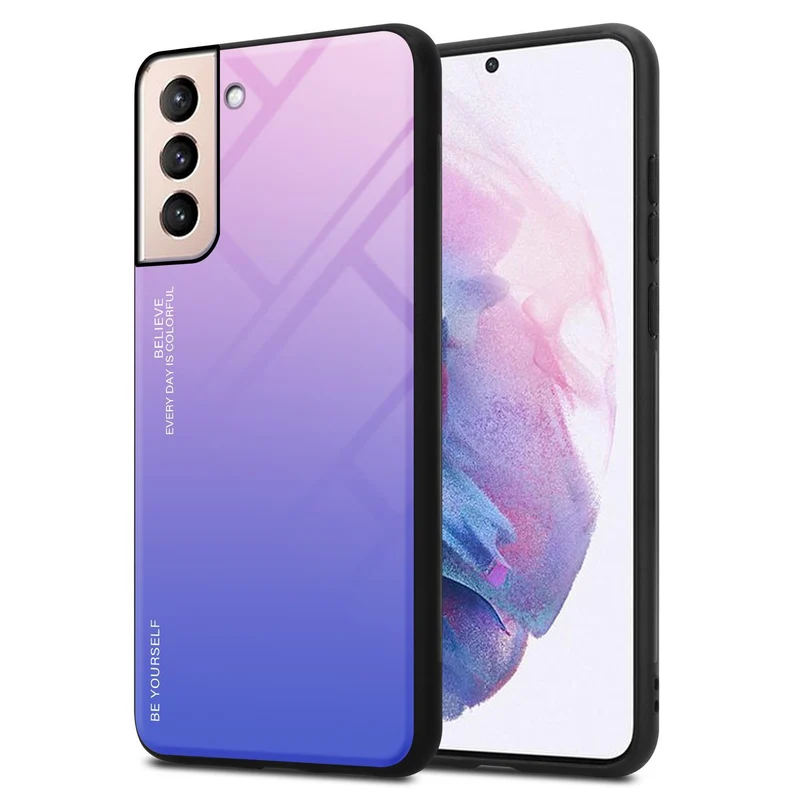 Cadorabo Hülle kompatibel mit Samsung Galaxy S21 PLUS Zweifarbige Schutzhülle aus Tempered Glas und TPU Silikon