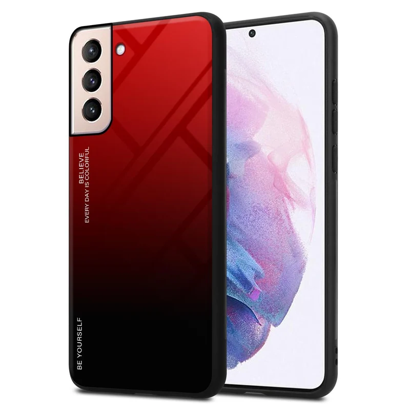 Cadorabo Hülle kompatibel mit Samsung Galaxy S21 PLUS Zweifarbige Schutzhülle aus Tempered Glas und TPU Silikon