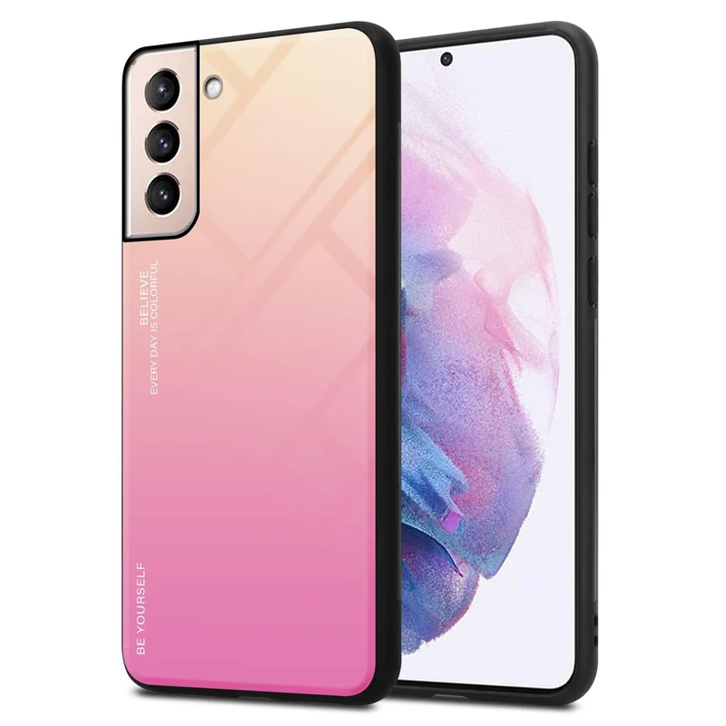 Cadorabo Hülle kompatibel mit Samsung Galaxy S21 PLUS Zweifarbige Schutzhülle aus Tempered Glas und TPU Silikon