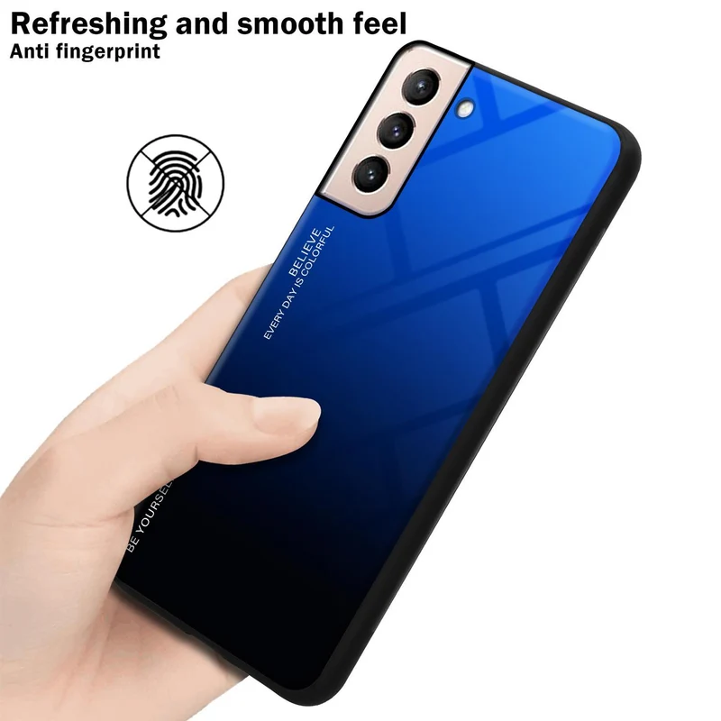 Cadorabo Hülle kompatibel mit Samsung Galaxy S21 PLUS Zweifarbige Schutzhülle aus Tempered Glas und TPU Silikon