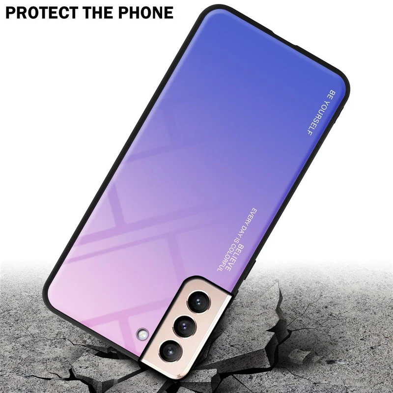 Cadorabo Hülle kompatibel mit Samsung Galaxy S21 PLUS Zweifarbige Schutzhülle aus Tempered Glas und TPU Silikon