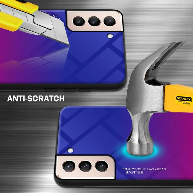 Cadorabo Hülle kompatibel mit Samsung Galaxy S21 PLUS Zweifarbige Schutzhülle aus Tempered Glas und TPU Silikon
