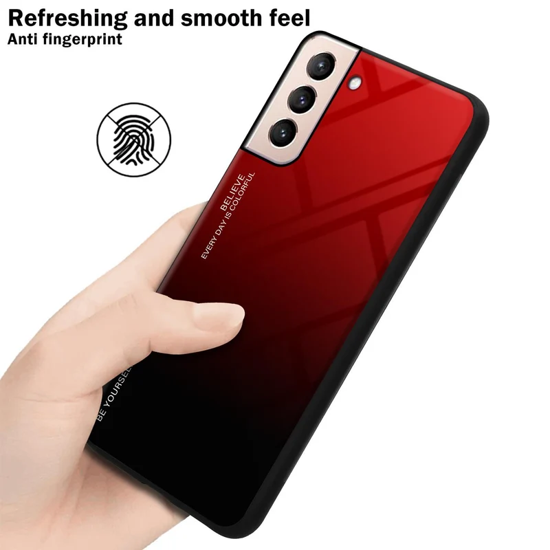 Cadorabo Hülle kompatibel mit Samsung Galaxy S21 PLUS Zweifarbige Schutzhülle aus Tempered Glas und TPU Silikon