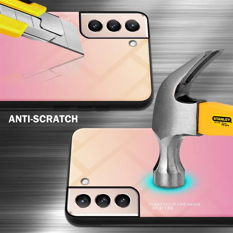 Cadorabo Hülle kompatibel mit Samsung Galaxy S21 PLUS Zweifarbige Schutzhülle aus Tempered Glas und TPU Silikon
