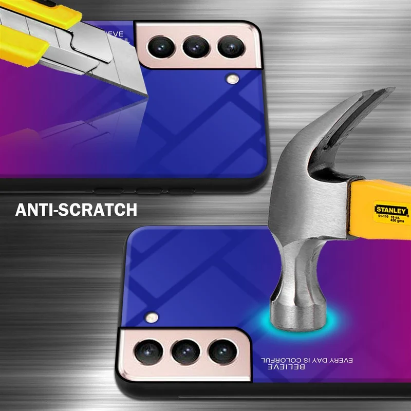 Cadorabo Hülle kompatibel mit Samsung Galaxy S21 5G Zweifarbige Schutzhülle aus Tempered Glas und TPU Silikon