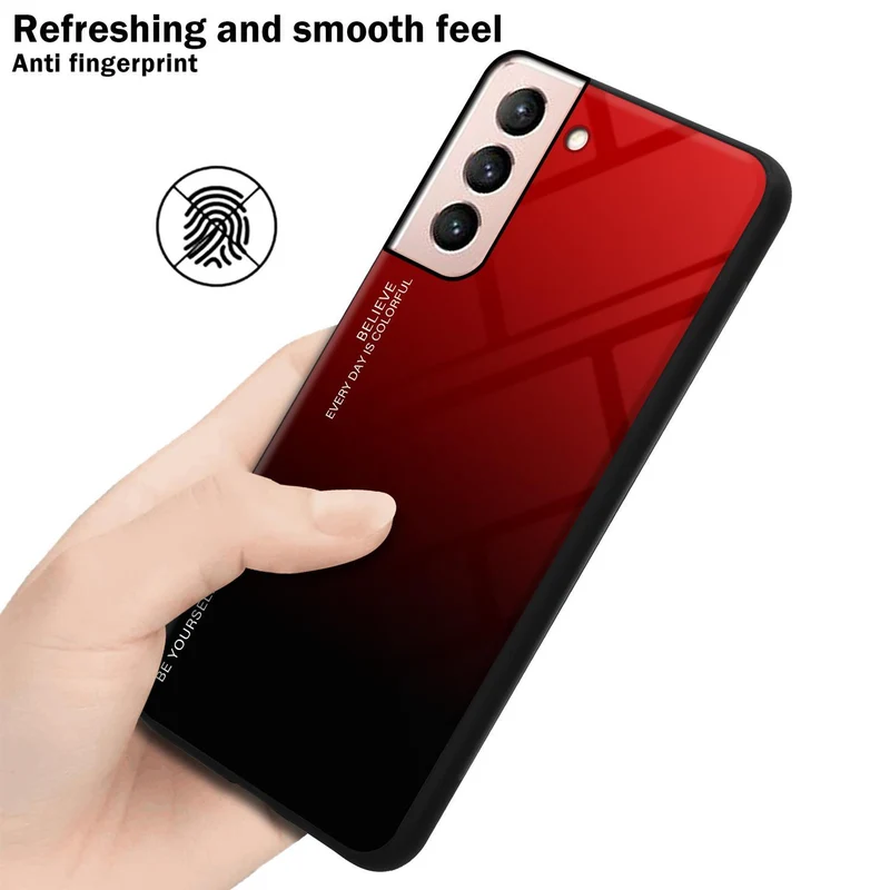Cadorabo Hülle kompatibel mit Samsung Galaxy S21 5G Zweifarbige Schutzhülle aus Tempered Glas und TPU Silikon