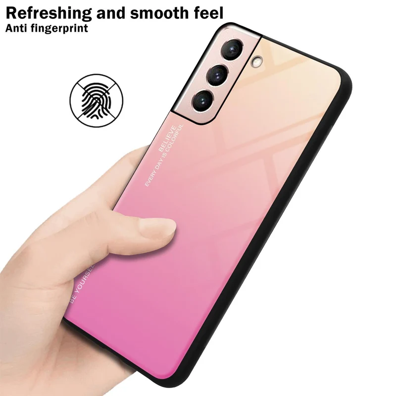 Cadorabo Hülle kompatibel mit Samsung Galaxy S21 5G Zweifarbige Schutzhülle aus Tempered Glas und TPU Silikon