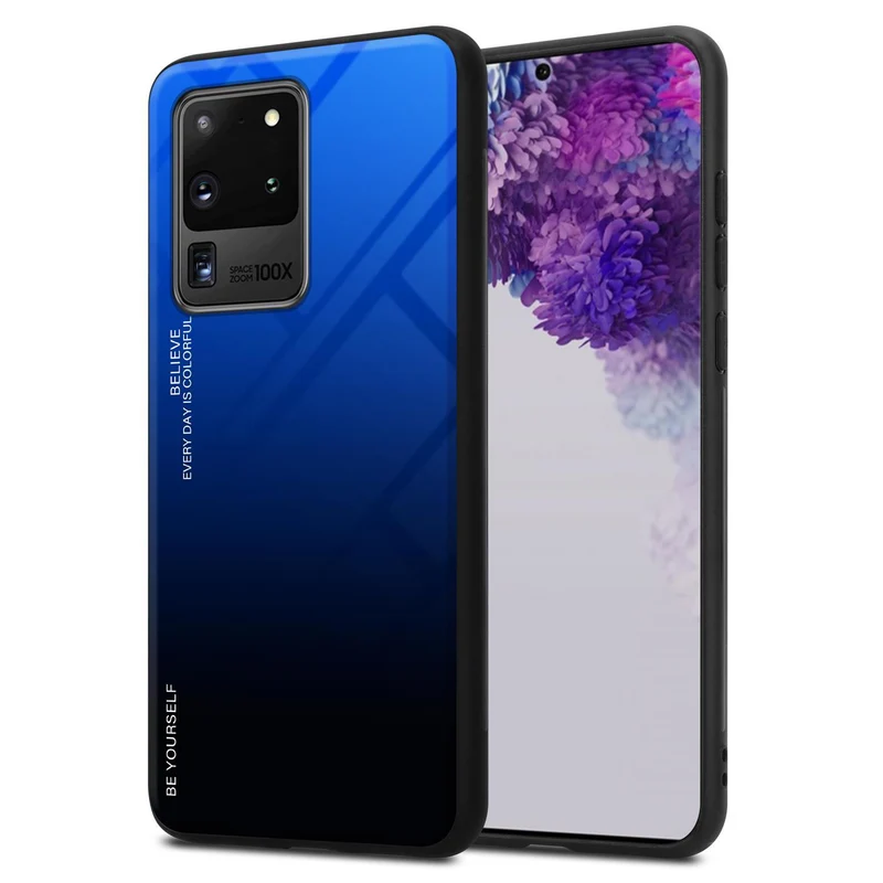 Cadorabo Hülle kompatibel mit Samsung Galaxy S20 ULTRA Zweifarbige Schutzhülle aus Tempered Glas und TPU Silikon