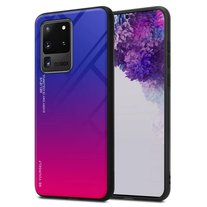 Cadorabo Hülle kompatibel mit Samsung Galaxy S20 ULTRA Zweifarbige Schutzhülle aus Tempered Glas und TPU Silikon