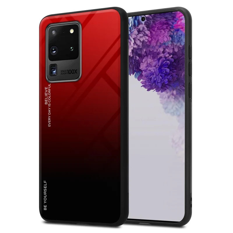Cadorabo Hülle kompatibel mit Samsung Galaxy S20 ULTRA Zweifarbige Schutzhülle aus Tempered Glas und TPU Silikon