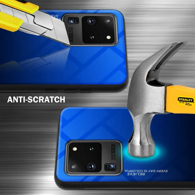 Cadorabo Hülle kompatibel mit Samsung Galaxy S20 ULTRA Zweifarbige Schutzhülle aus Tempered Glas und TPU Silikon