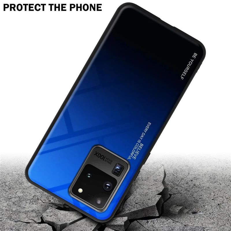Cadorabo Hülle kompatibel mit Samsung Galaxy S20 ULTRA Zweifarbige Schutzhülle aus Tempered Glas und TPU Silikon