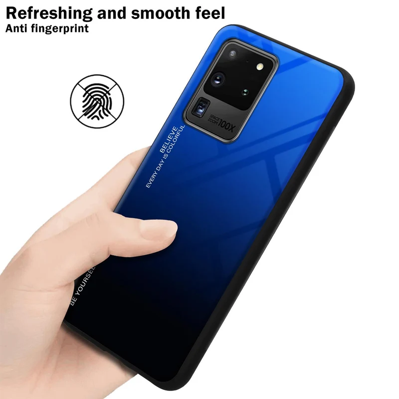 Cadorabo Hülle kompatibel mit Samsung Galaxy S20 ULTRA Zweifarbige Schutzhülle aus Tempered Glas und TPU Silikon