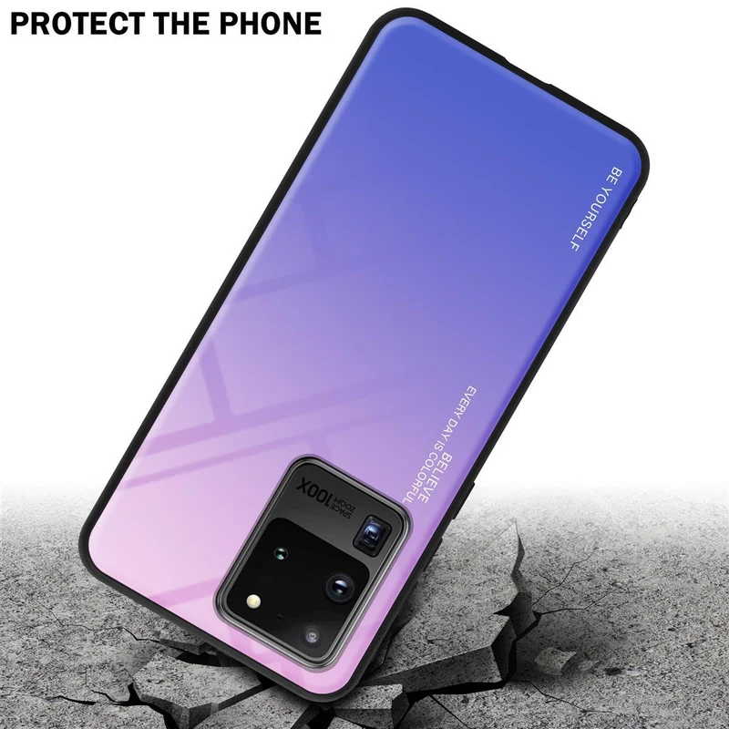 Cadorabo Hülle kompatibel mit Samsung Galaxy S20 ULTRA Zweifarbige Schutzhülle aus Tempered Glas und TPU Silikon