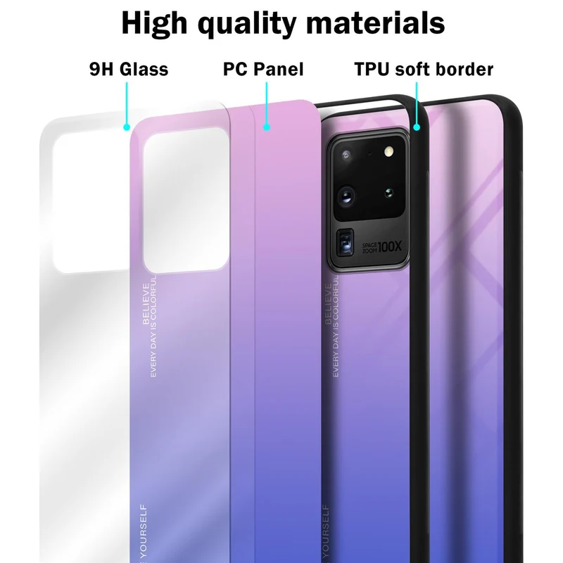 Cadorabo Hülle kompatibel mit Samsung Galaxy S20 ULTRA Zweifarbige Schutzhülle aus Tempered Glas und TPU Silikon