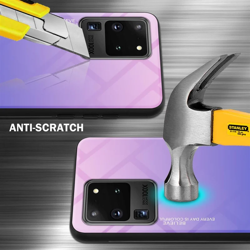 Cadorabo Hülle kompatibel mit Samsung Galaxy S20 ULTRA Zweifarbige Schutzhülle aus Tempered Glas und TPU Silikon