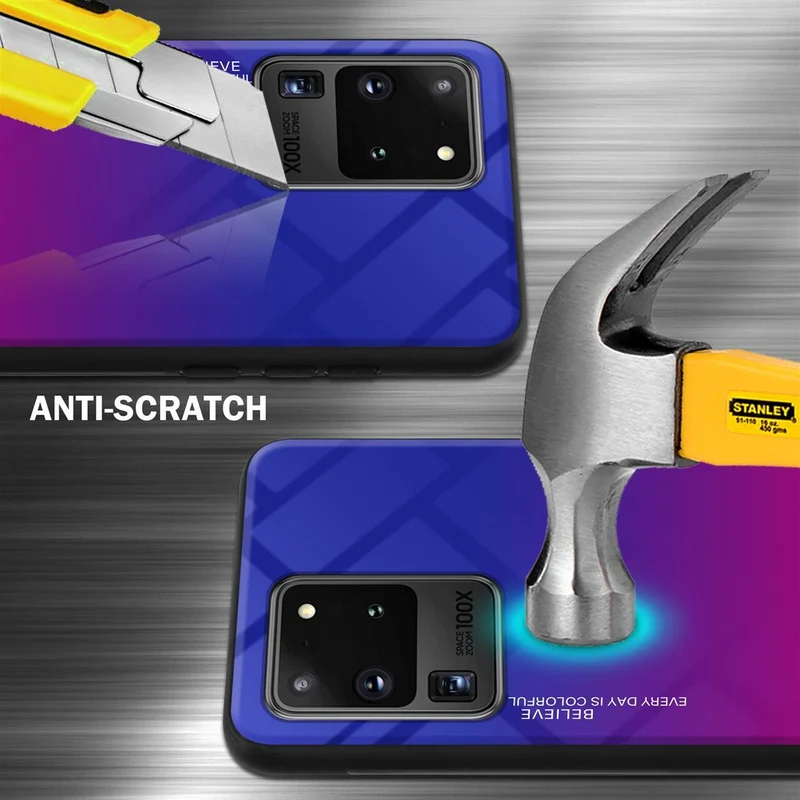 Cadorabo Hülle kompatibel mit Samsung Galaxy S20 ULTRA Zweifarbige Schutzhülle aus Tempered Glas und TPU Silikon