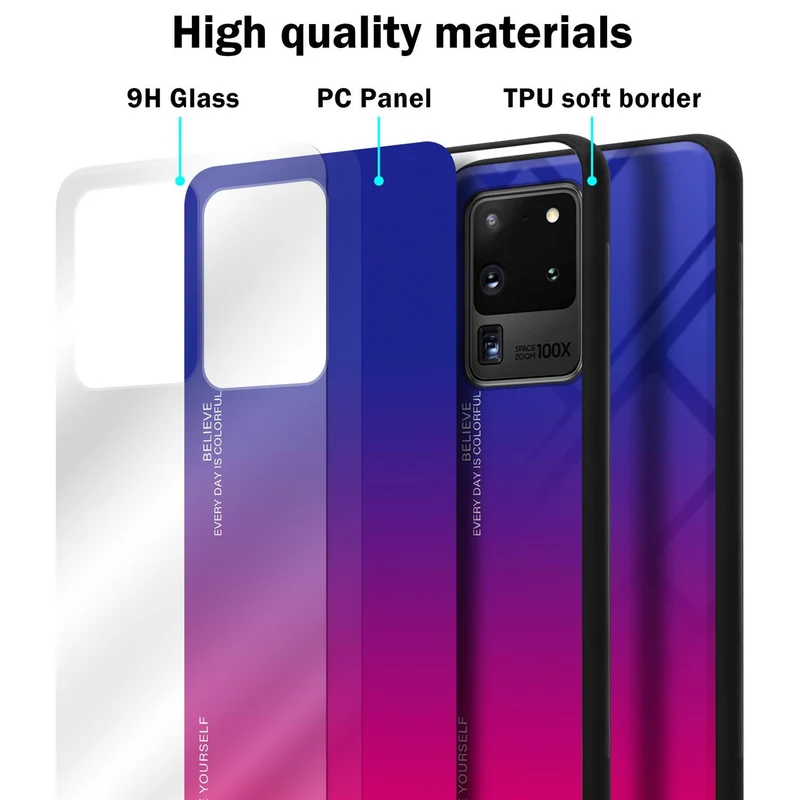 Cadorabo Hülle kompatibel mit Samsung Galaxy S20 ULTRA Zweifarbige Schutzhülle aus Tempered Glas und TPU Silikon