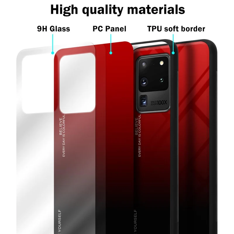 Cadorabo Hülle kompatibel mit Samsung Galaxy S20 ULTRA Zweifarbige Schutzhülle aus Tempered Glas und TPU Silikon