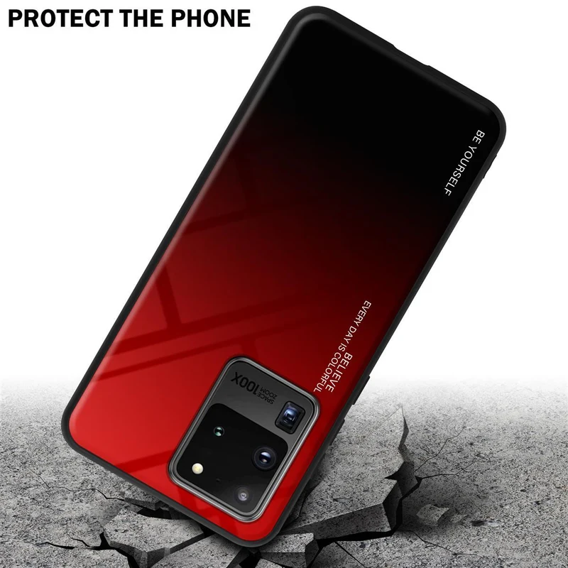 Cadorabo Hülle kompatibel mit Samsung Galaxy S20 ULTRA Zweifarbige Schutzhülle aus Tempered Glas und TPU Silikon
