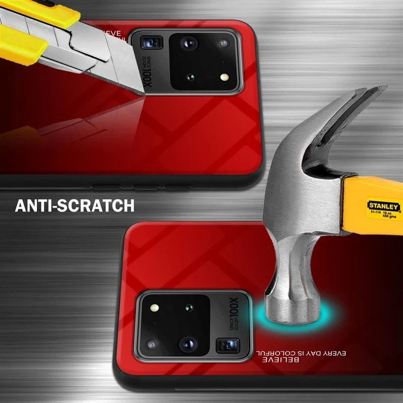 Cadorabo Hülle kompatibel mit Samsung Galaxy S20 ULTRA Zweifarbige Schutzhülle aus Tempered Glas und TPU Silikon