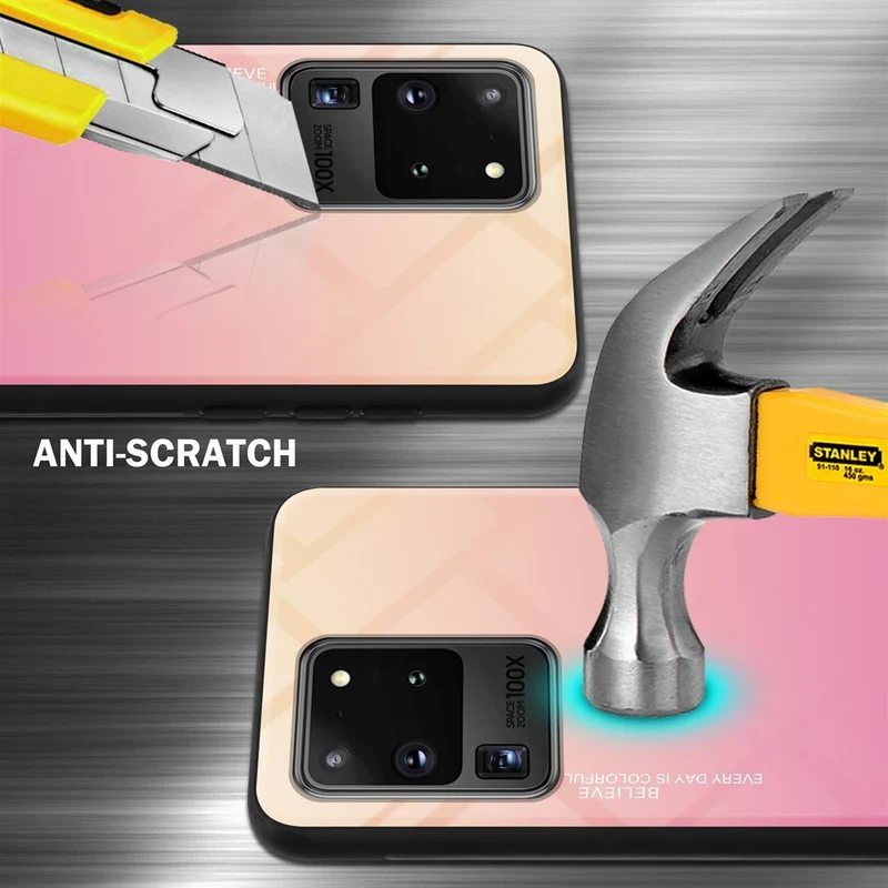 Cadorabo Hülle kompatibel mit Samsung Galaxy S20 ULTRA Zweifarbige Schutzhülle aus Tempered Glas und TPU Silikon