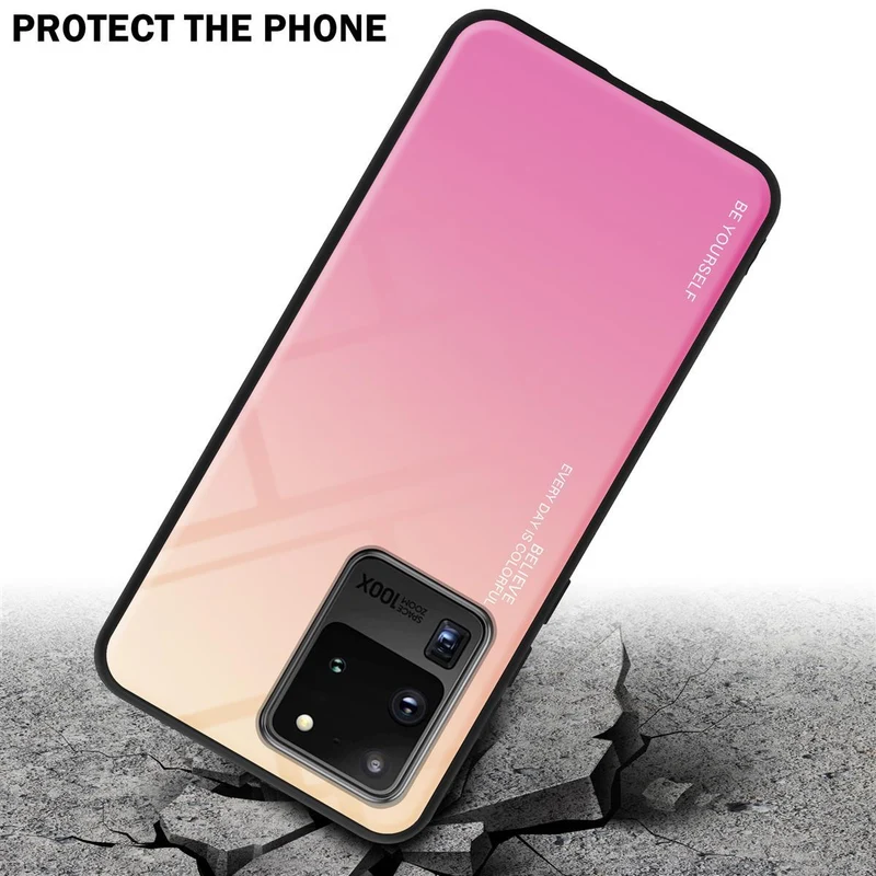Cadorabo Hülle kompatibel mit Samsung Galaxy S20 ULTRA Zweifarbige Schutzhülle aus Tempered Glas und TPU Silikon