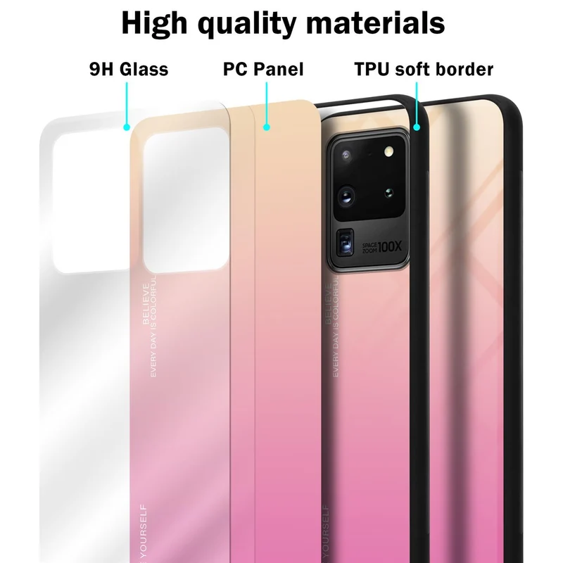 Cadorabo Hülle kompatibel mit Samsung Galaxy S20 ULTRA Zweifarbige Schutzhülle aus Tempered Glas und TPU Silikon