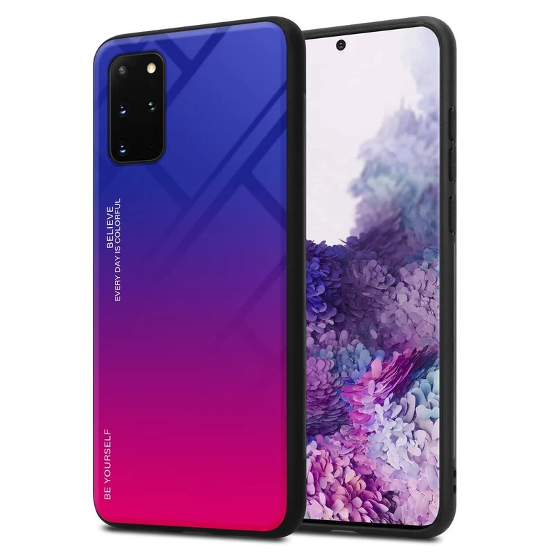 Cadorabo Hülle kompatibel mit Samsung Galaxy S20 PLUS Zweifarbige Schutzhülle aus Tempered Glas und TPU Silikon