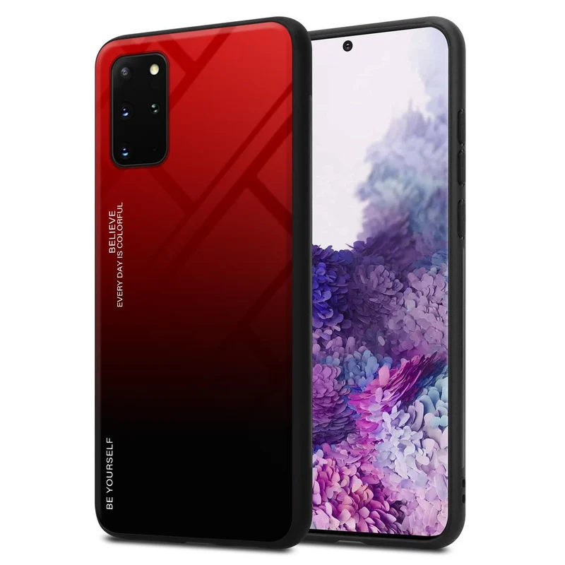 Cadorabo Hülle kompatibel mit Samsung Galaxy S20 PLUS Zweifarbige Schutzhülle aus Tempered Glas und TPU Silikon