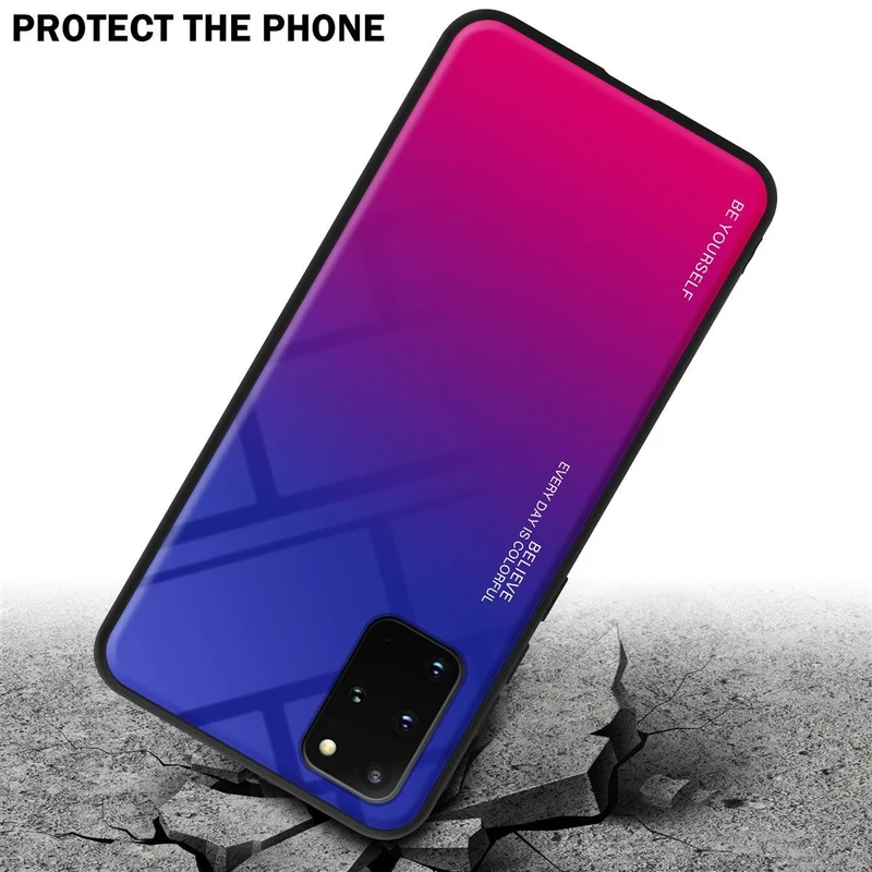 Cadorabo Hülle kompatibel mit Samsung Galaxy S20 PLUS Zweifarbige Schutzhülle aus Tempered Glas und TPU Silikon