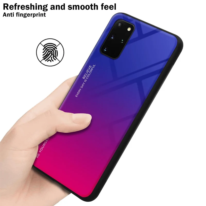 Cadorabo Hülle kompatibel mit Samsung Galaxy S20 PLUS Zweifarbige Schutzhülle aus Tempered Glas und TPU Silikon