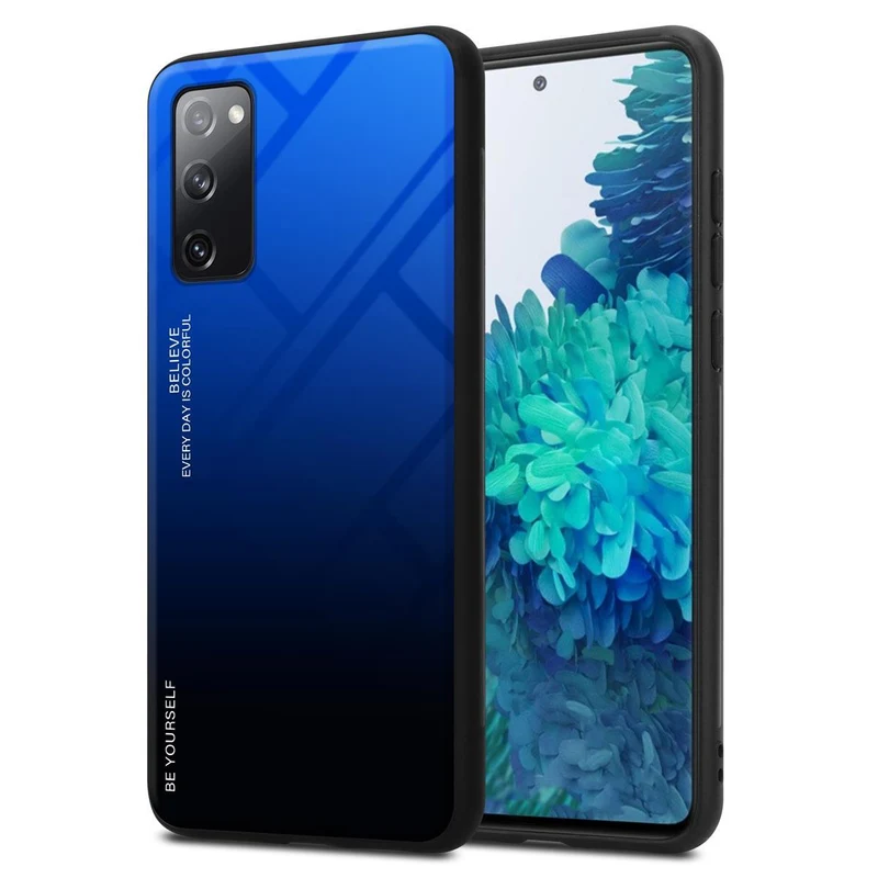 Cadorabo Hülle kompatibel mit Samsung Galaxy S20 FE Zweifarbige Schutzhülle aus Tempered Glas und TPU Silikon