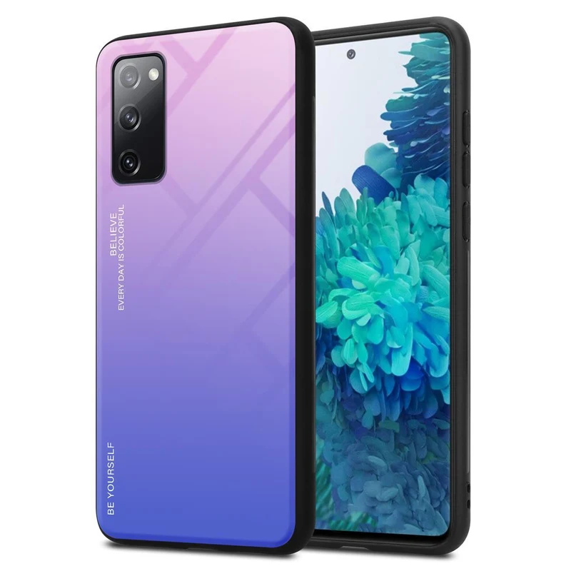 Cadorabo Hülle kompatibel mit Samsung Galaxy S20 FE Zweifarbige Schutzhülle aus Tempered Glas und TPU Silikon