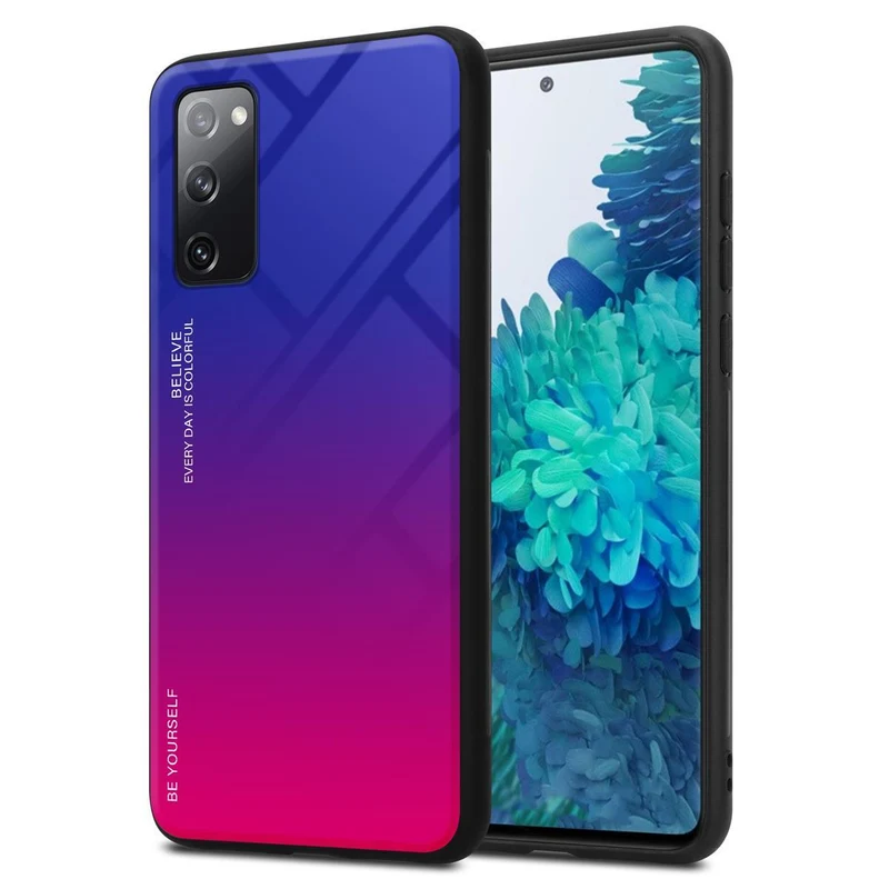 Cadorabo Hülle kompatibel mit Samsung Galaxy S20 FE Zweifarbige Schutzhülle aus Tempered Glas und TPU Silikon