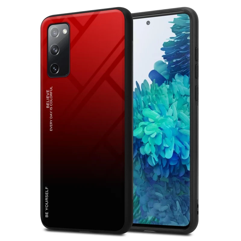 Cadorabo Hülle kompatibel mit Samsung Galaxy S20 FE Zweifarbige Schutzhülle aus Tempered Glas und TPU Silikon